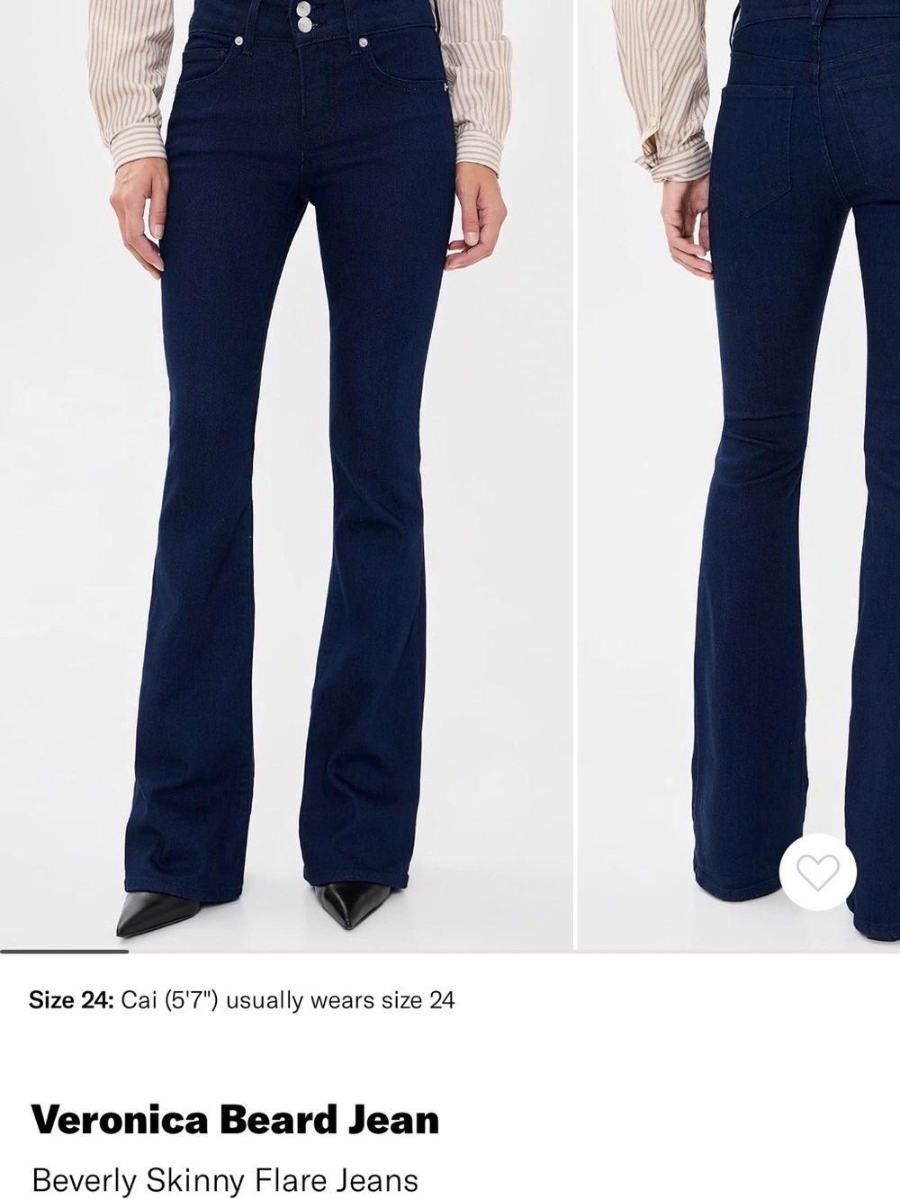 Veronica Beard Dark Indigo Skinny Flare Jeans